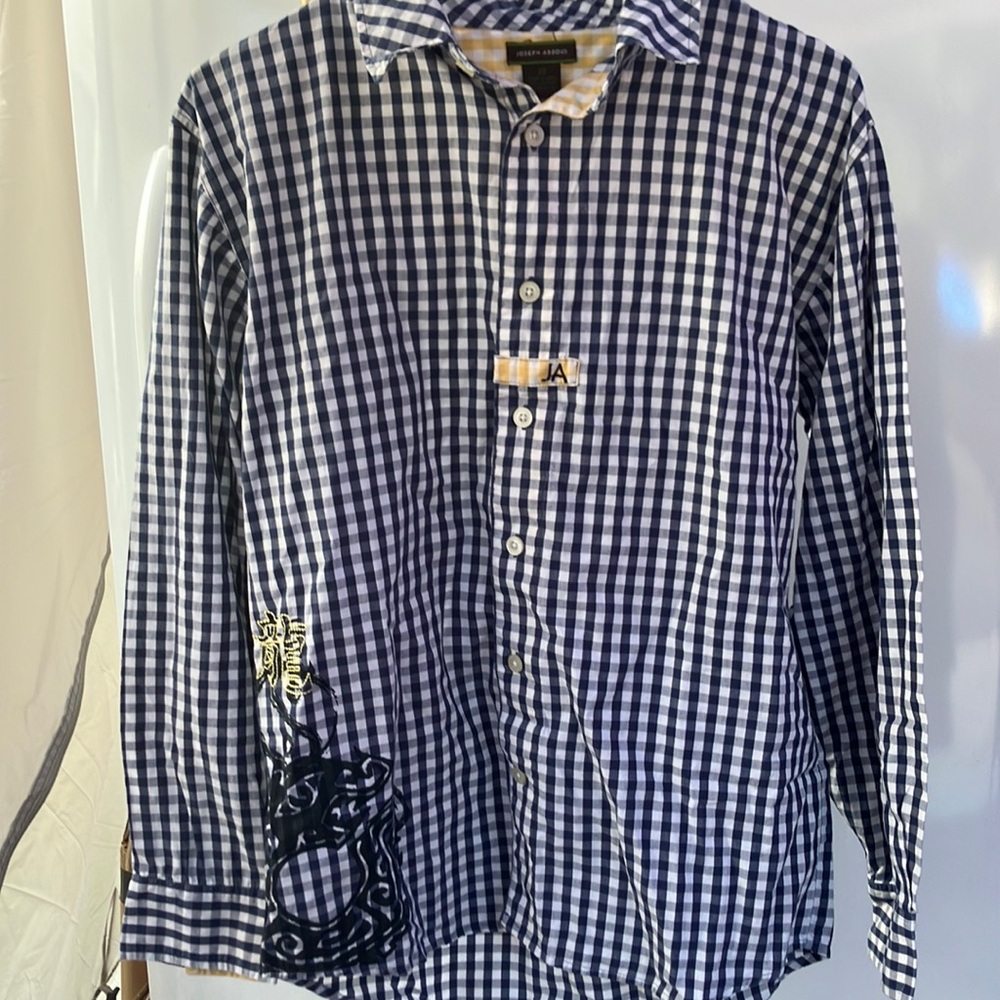 Joseph Abboud gingham button up dress shirt boys size 20